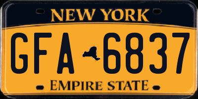 NY license plate GFA6837