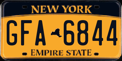 NY license plate GFA6844