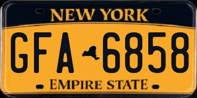 NY license plate GFA6858