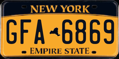 NY license plate GFA6869