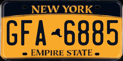 NY license plate GFA6885