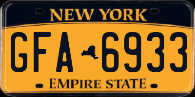 NY license plate GFA6933