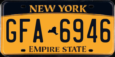 NY license plate GFA6946