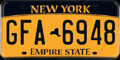 NY license plate GFA6948