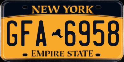 NY license plate GFA6958