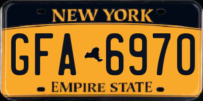 NY license plate GFA6970