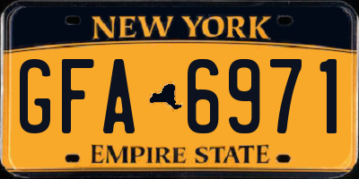 NY license plate GFA6971