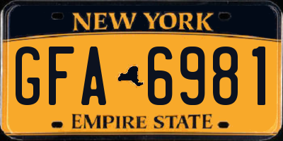 NY license plate GFA6981