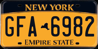 NY license plate GFA6982
