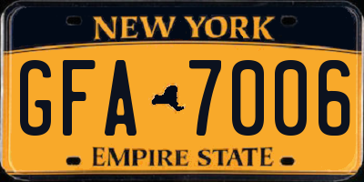 NY license plate GFA7006