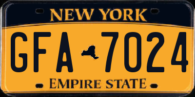 NY license plate GFA7024