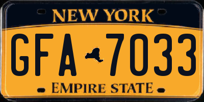 NY license plate GFA7033