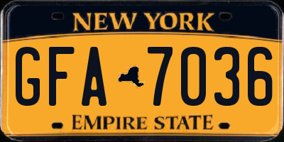 NY license plate GFA7036