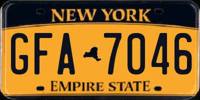 NY license plate GFA7046