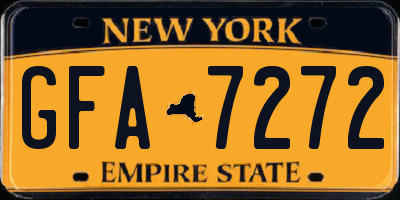 NY license plate GFA7272
