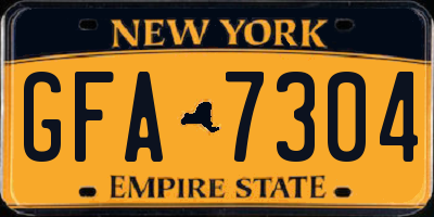 NY license plate GFA7304
