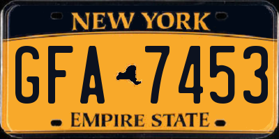 NY license plate GFA7453