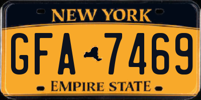 NY license plate GFA7469