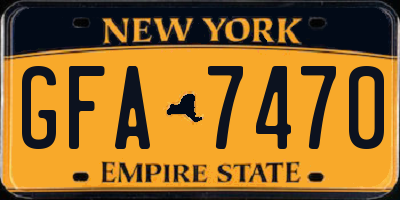 NY license plate GFA7470