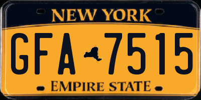 NY license plate GFA7515