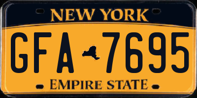 NY license plate GFA7695