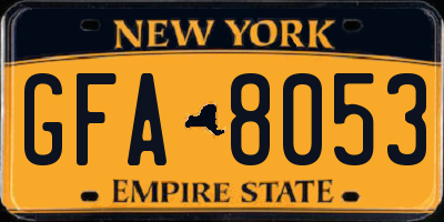 NY license plate GFA8053