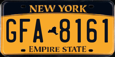 NY license plate GFA8161