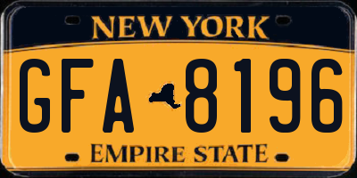NY license plate GFA8196