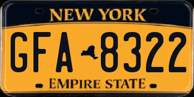 NY license plate GFA8322
