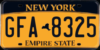 NY license plate GFA8325