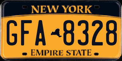 NY license plate GFA8328