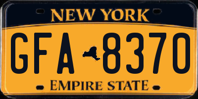 NY license plate GFA8370