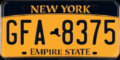 NY license plate GFA8375