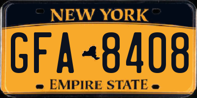 NY license plate GFA8408