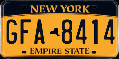 NY license plate GFA8414