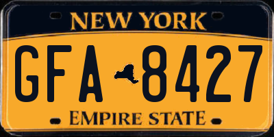NY license plate GFA8427