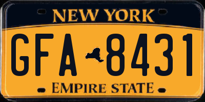 NY license plate GFA8431