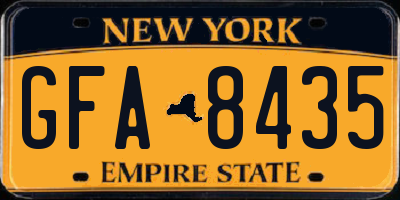 NY license plate GFA8435