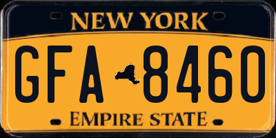 NY license plate GFA8460