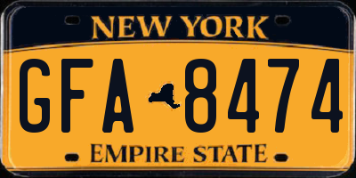 NY license plate GFA8474