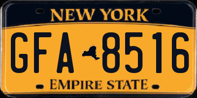 NY license plate GFA8516