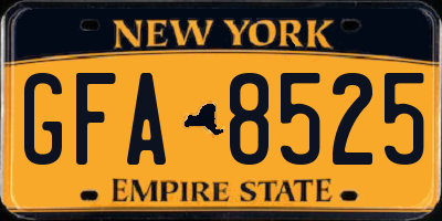 NY license plate GFA8525