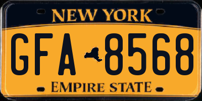NY license plate GFA8568