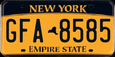 NY license plate GFA8585
