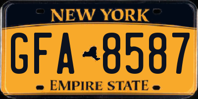 NY license plate GFA8587