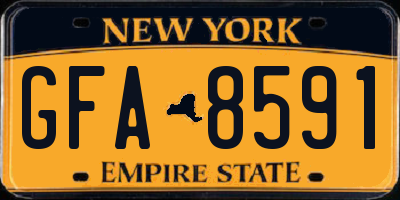 NY license plate GFA8591