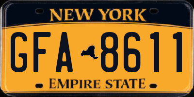 NY license plate GFA8611