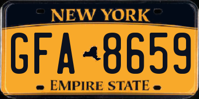 NY license plate GFA8659