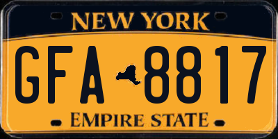 NY license plate GFA8817