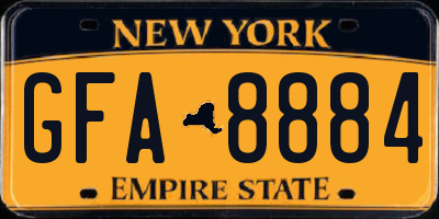 NY license plate GFA8884
